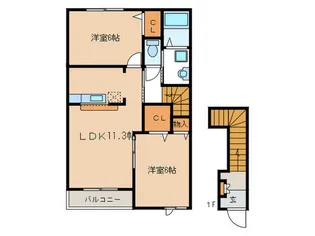 ミニヨンフィオ-レAの間取り