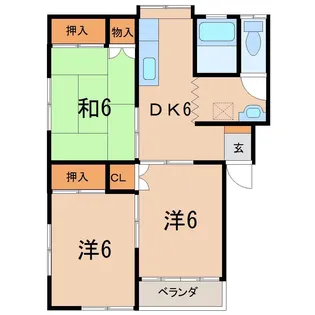 向原ハイツ【2階】の間取り