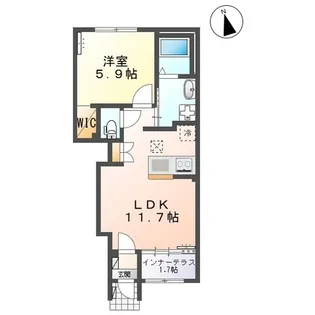 エトワール キリ【1階】の間取り