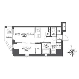 ディームス上野御徒町【4階】の間取り