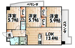 アローネ諏訪町【5階】の間取り