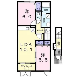 カルム・フラン【2階】の間取り