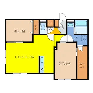 ラ・テール千歳【4階】の間取り