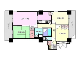 オヴェスト宇都宮ザ・タワー【18階】の間取り