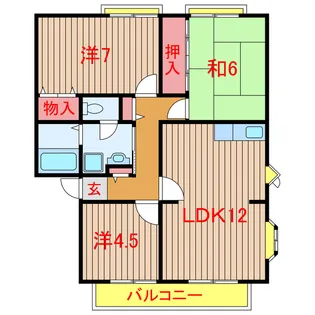 サンビレッジ船橋A~J棟【2階】の間取り