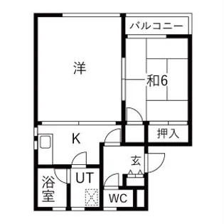 サクスィートトーヤマB【2階】の間取り