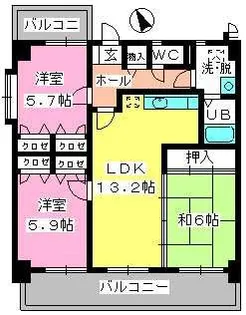 カサグランデ筑紫【1階】の間取り
