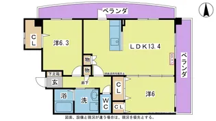 パルデンスエコノV【9階】の間取り