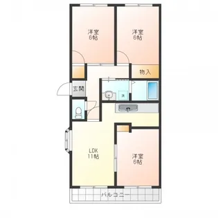 グリーンハイツ田尻北【1階】の間取り