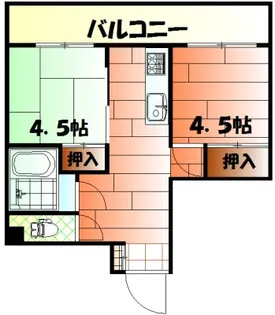 エルモス若松【1階】の間取り