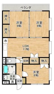 ファミールヤマグチ【1階】の間取り