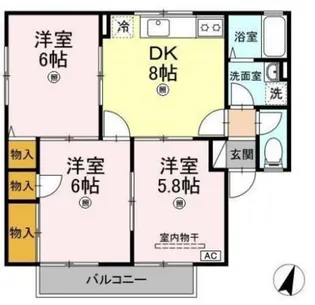 アビーロード D棟【2階】の間取り