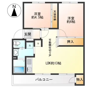 鹿島団地【2階】の間取り