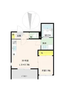 フェリーチェ四つ木【3階】の間取り