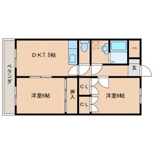 パークサイド早水弐番館【1階】の間取り