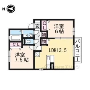 ソレイユ・ヴィラB館【2階】の間取り