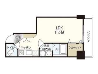LECIEL庚午北【4階】の間取り
