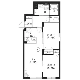 neco filo宮の沢 (ネコフィーロ ミヤノサワ)【3階】の間取り