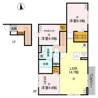 グランヴェール西の京【2階】の間取り