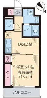 メゾンドソレイユV【2階】の間取り