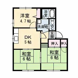 コーポ江田島 A棟【1階】の間取り