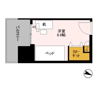 ロイヤルパークスER万代 Share万代【2階】の間取り