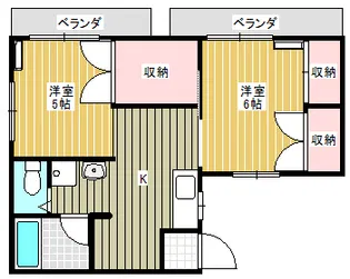落合テラスハウス【2階】の間取り