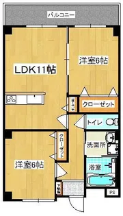 コーラルマンション三原【2階】の間取り