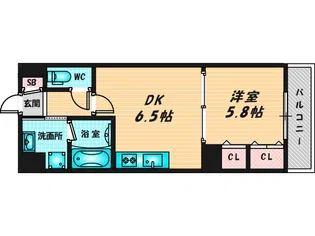 マルミーナ今里【5階】の間取り