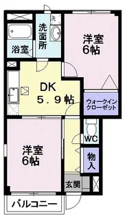 ピ-スフルライフあら町A【1階】の間取り