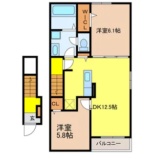 ベルカレントII【2階】の間取り