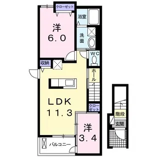 カムイ・インタラIII【2階】の間取り