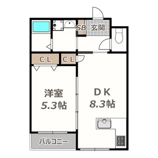 メゾンキコー田辺【5階】の間取り