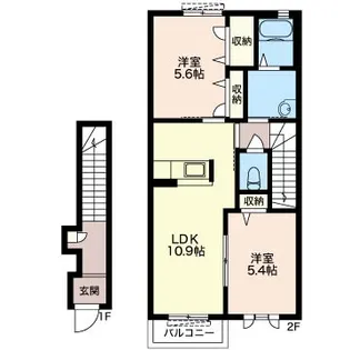 ◆グリーンパール シャーメゾン【2階】の間取り