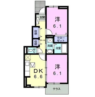 パルテールB【1階】の間取り