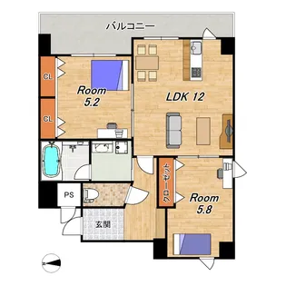 グランドラティス河原町七条【4階】の間取り