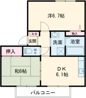 2DKの間取り画像
