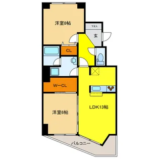 岐阜県岐阜市羽根町【マンション】の間取り
