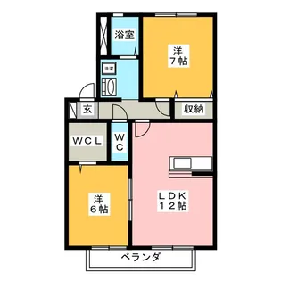 2LDKの間取り画像