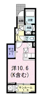 ゼフィール【1階】の間取り
