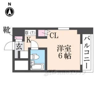 猪名寺パークマンション1【6階】の間取り