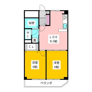第2小美野マンション【2階】の間取り