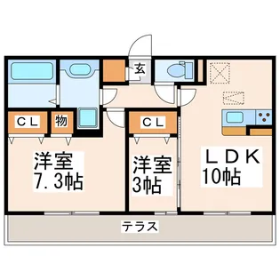 ハピネス江越【1階】の間取り