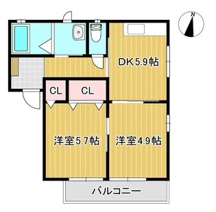 メイプルタウンC棟【2階】の間取り
