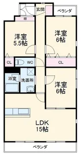 クオリティタウン上野 参番館【2階】の間取り