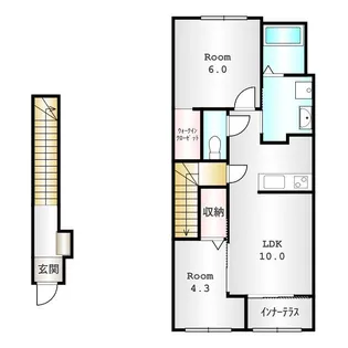 群馬県前橋市朝倉町【アパート】の間取り