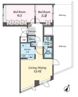 パシフィックレジデンス目黒本町【6階】の間取り