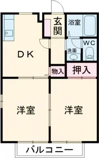 ルナハイツB【1階】の間取り