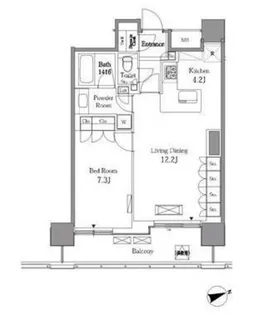 レジディアタワー目黒不動前【9階】の間取り