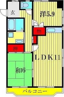 フォレストコート四ツ木【3階】の間取り